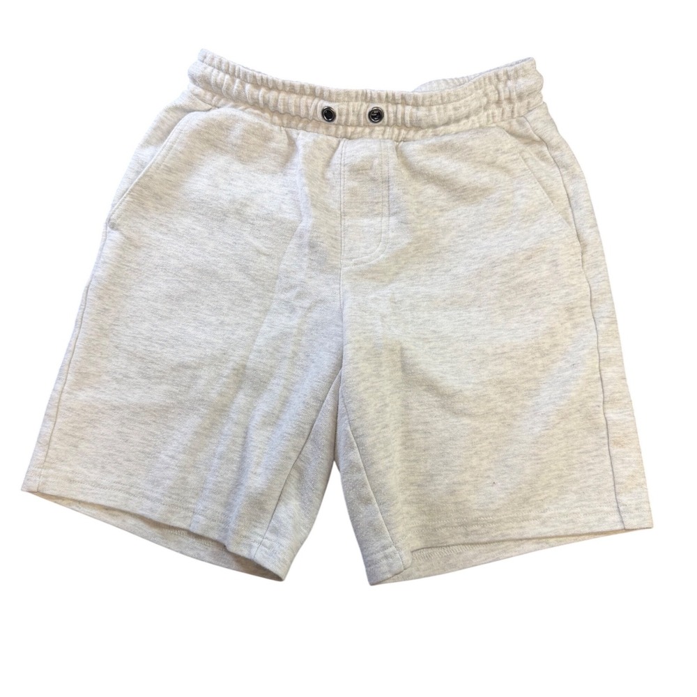 Sonoma Boys Light Gray Heather Fleece Sweat Shorts Size S 8 Elastic Waist K3